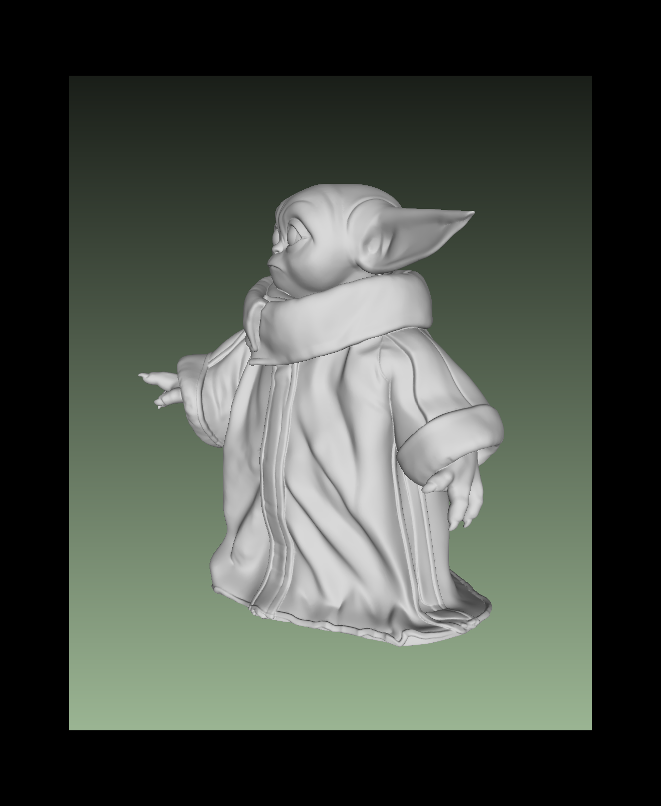 Grogu 3D OBJ Model — view 4