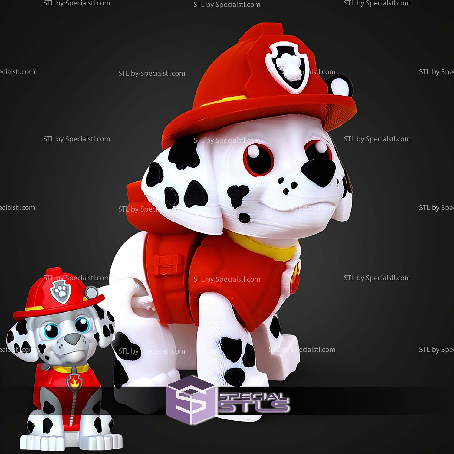 Super Basic STL Paw Patrol Marshall MultiColor 3D Model — view 2