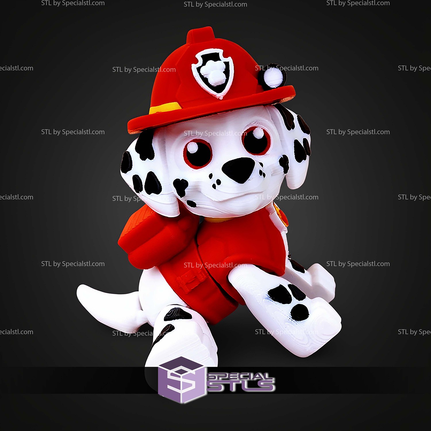 Super Basic STL Paw Patrol Marshall MultiColor 3D Model — view 3