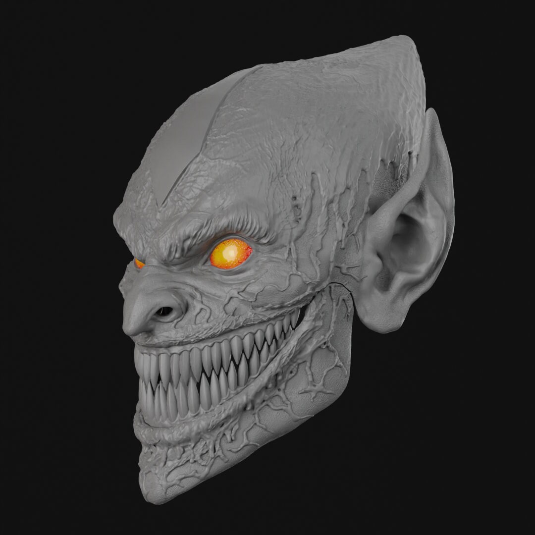 Red Goblin Mask 3D Printer File STL Model