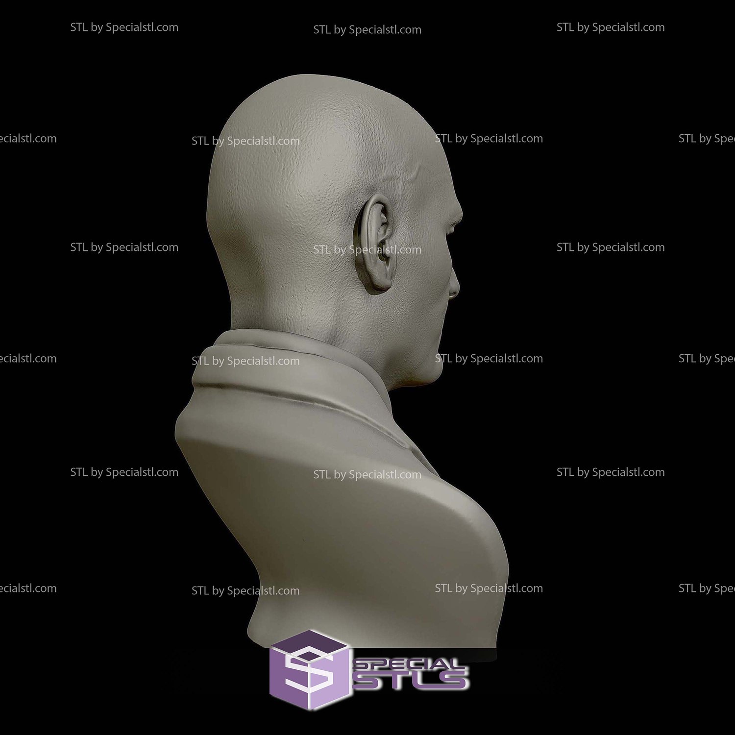 Zinedine Zidane Bust Digital STL Files 3D Model — view 3