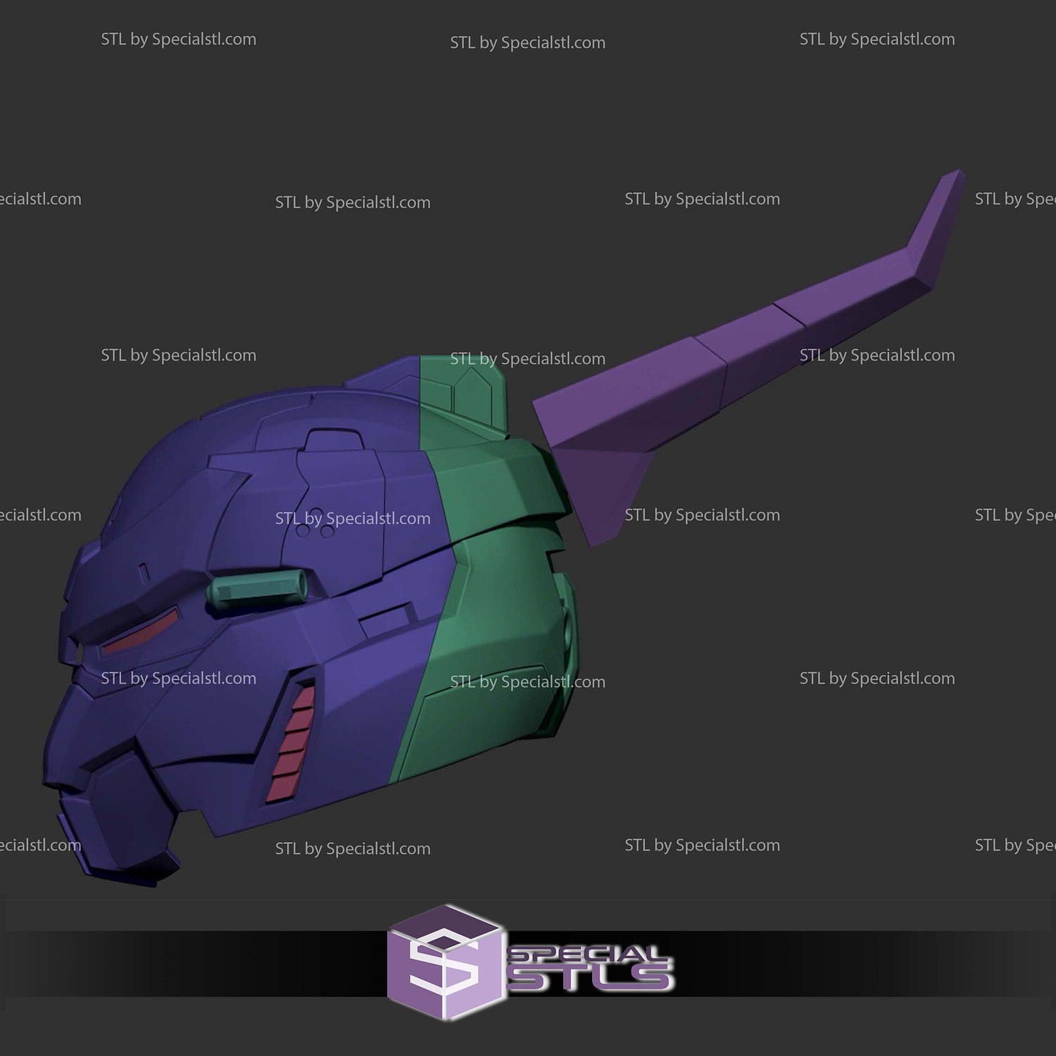 Cosplay STL Files Leornado Mecha Helmet 3D Model — view 3
