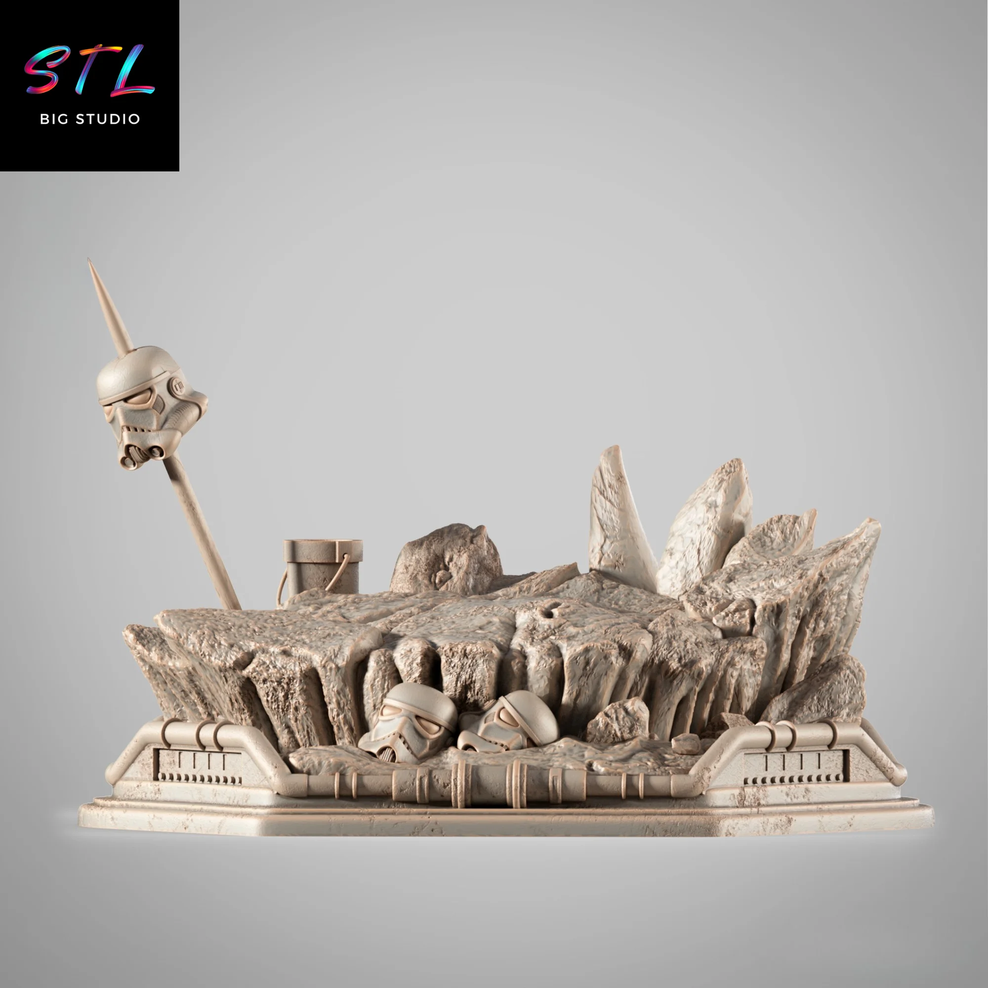 Mandalorian on Blurrg STL | 3D Printable Star Wars Figure Model — view 5