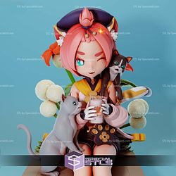 Diona and Cat Genshin Impact Digital STL Files 3D Model