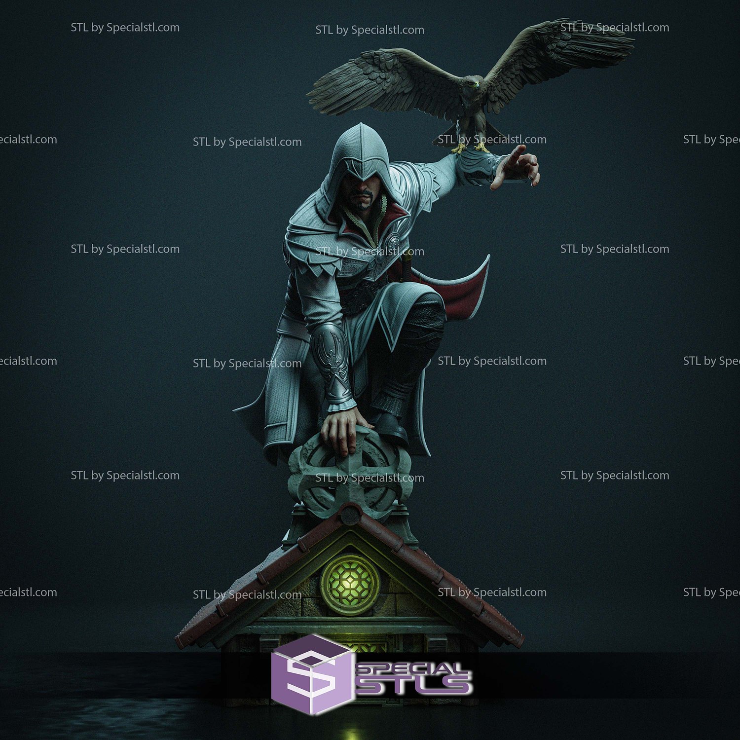 Ezio Auditore and Eagle 3D Printer Files STL Model — view 2