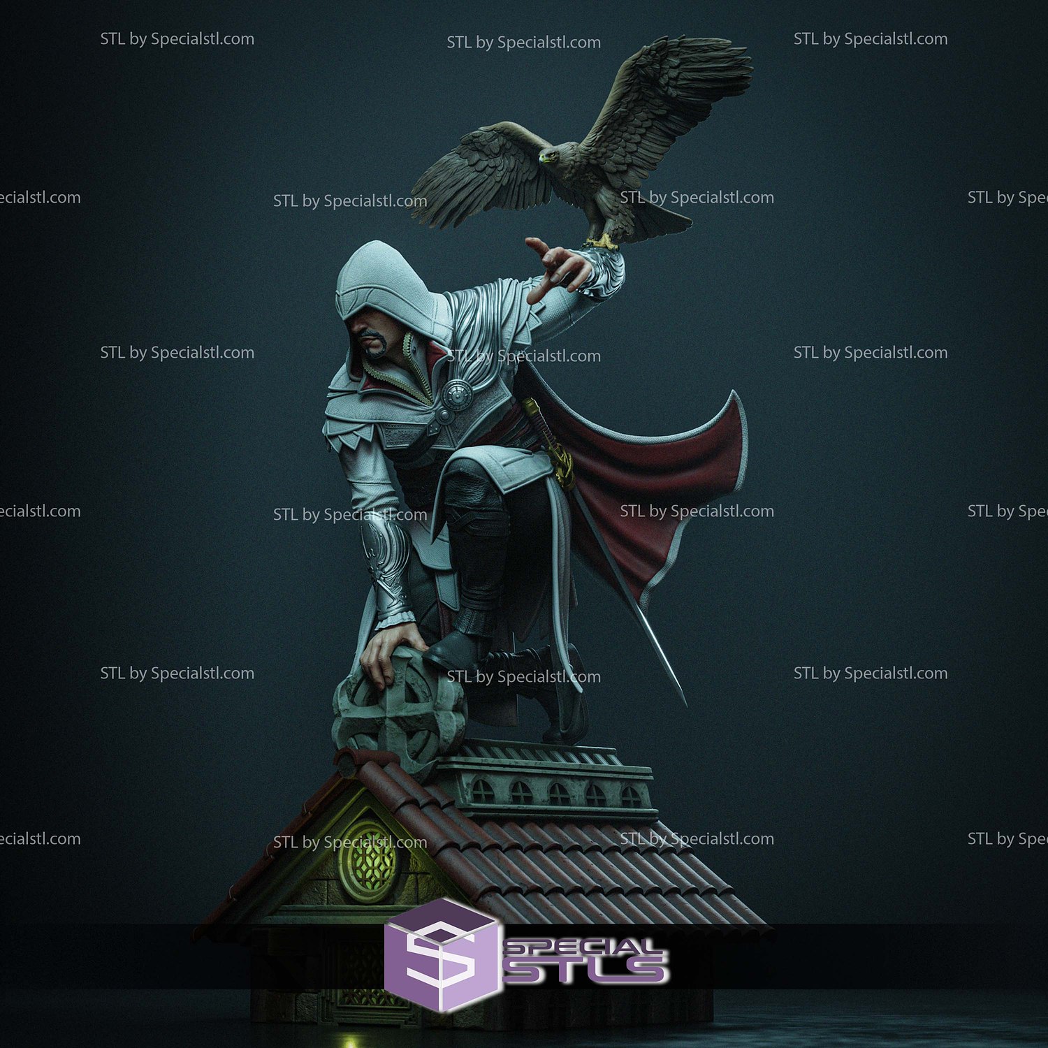 Ezio Auditore and Eagle 3D Printer Files STL Model — view 4