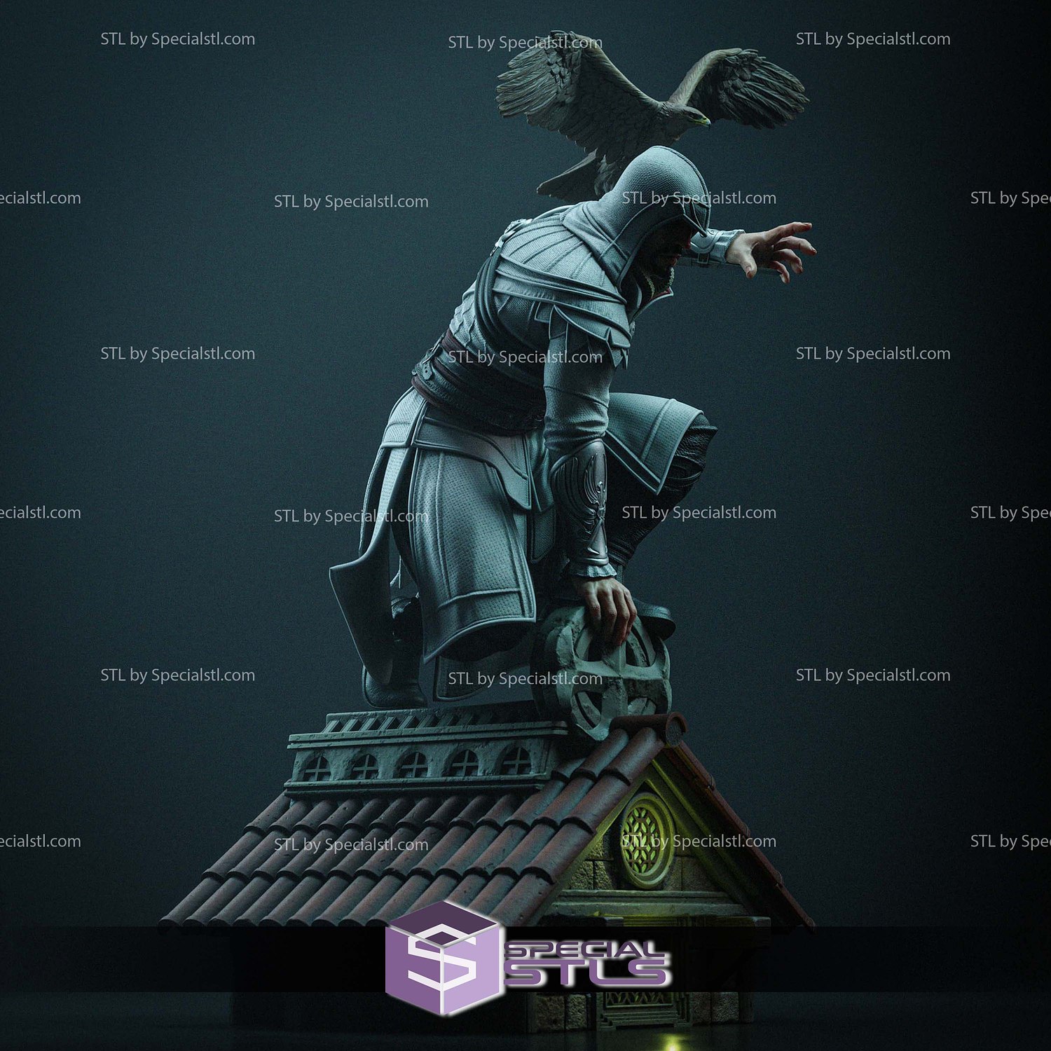 Ezio Auditore and Eagle 3D Printer Files STL Model — view 5
