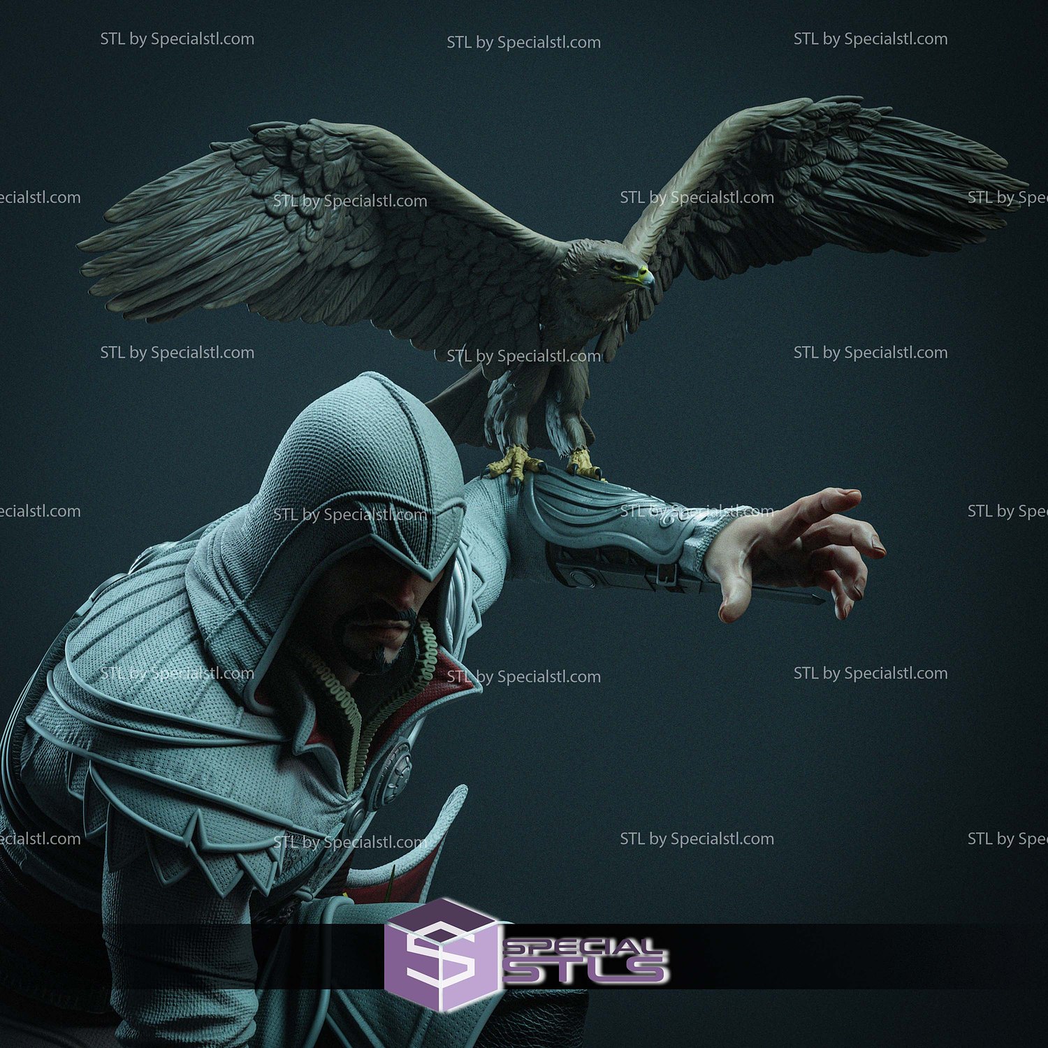 Ezio Auditore and Eagle 3D Printer Files STL Model — view 6