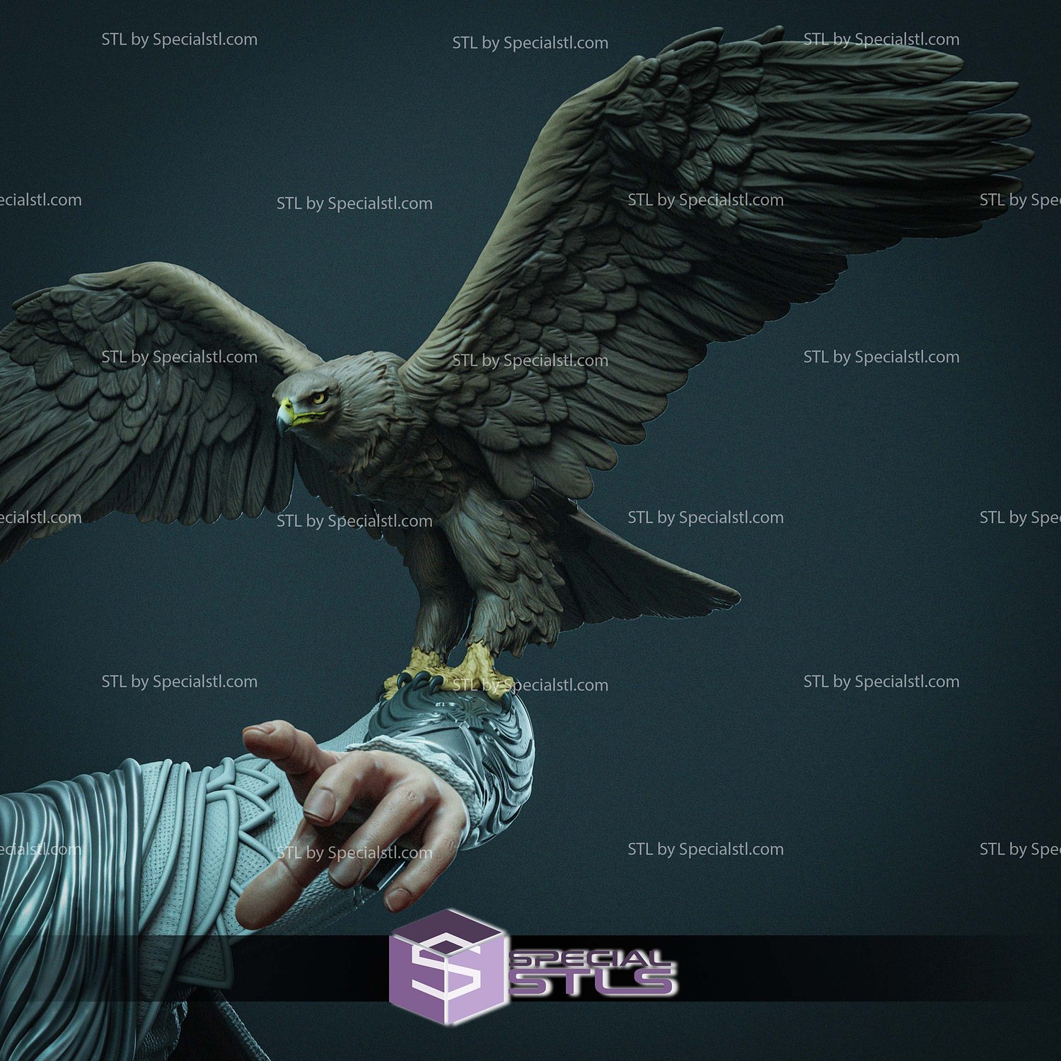 Ezio Auditore and Eagle 3D Printer Files STL Model — view 7
