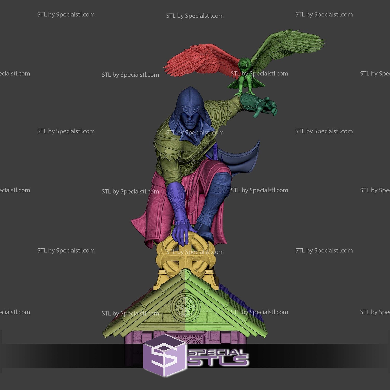 Ezio Auditore and Eagle 3D Printer Files STL Model — view 8