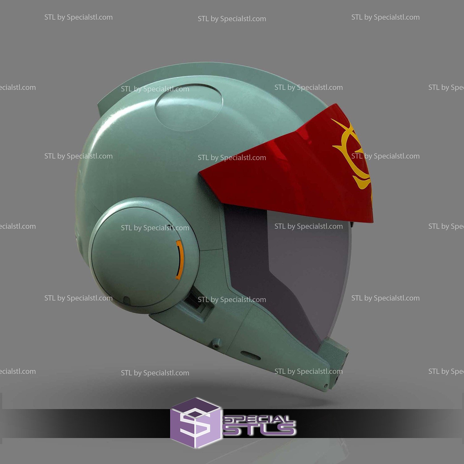 Cosplay STL Files Gundam Requiem Pilot Helmet 3D Model — view 3