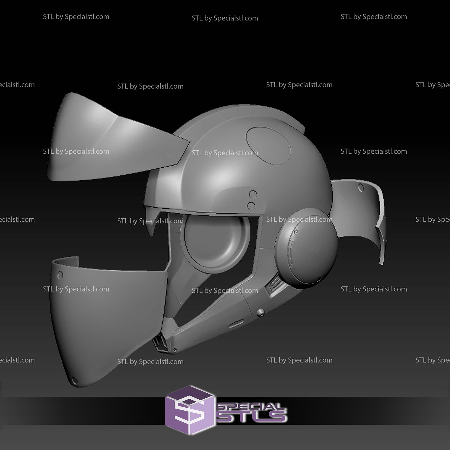 Cosplay STL Files Gundam Requiem Pilot Helmet 3D Model — view 6