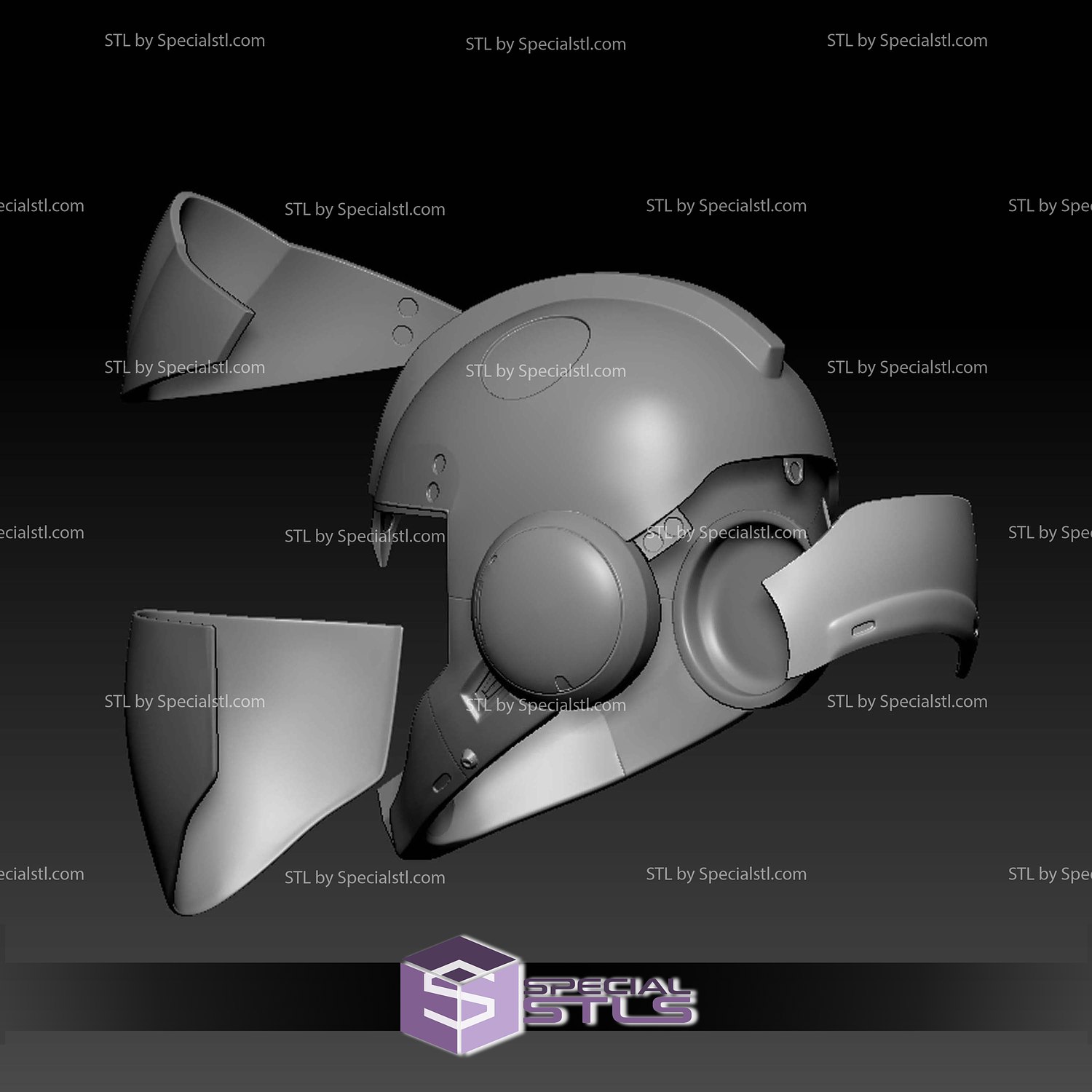 Cosplay STL Files Gundam Requiem Pilot Helmet 3D Model — view 7