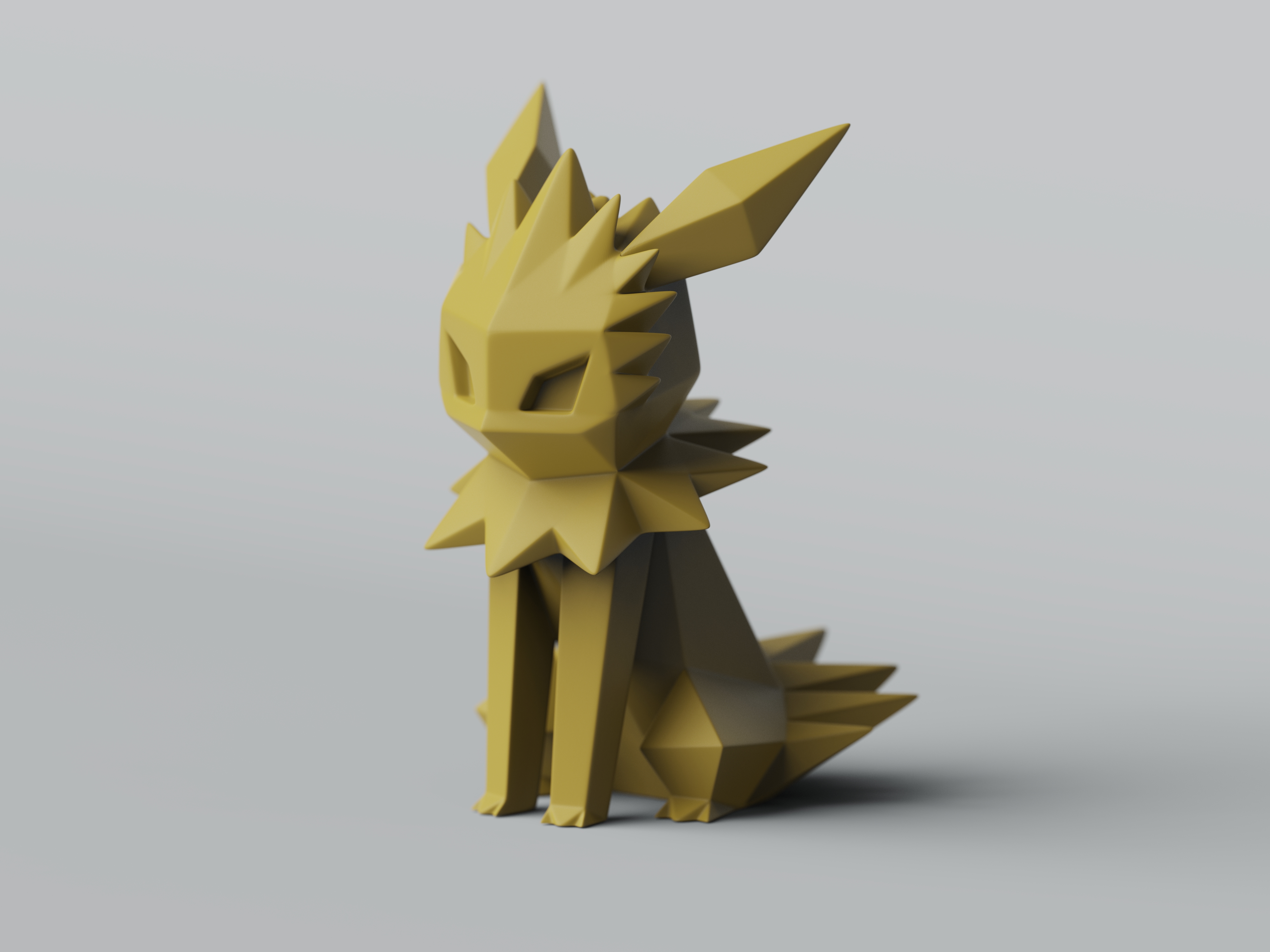 Low-poly Jolteon 3D STL Model