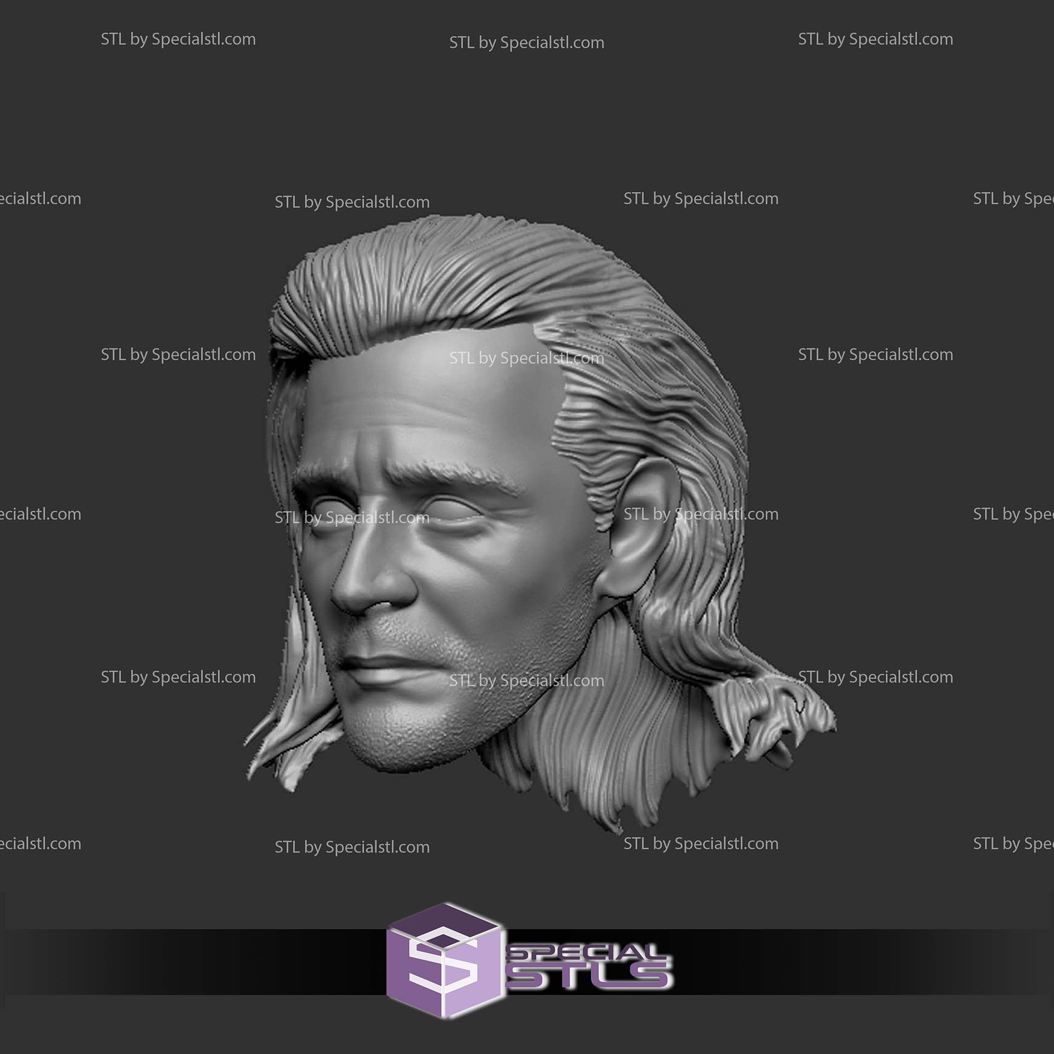Custom Head STL Tom Hiddelston Loki 3D Model — view 2