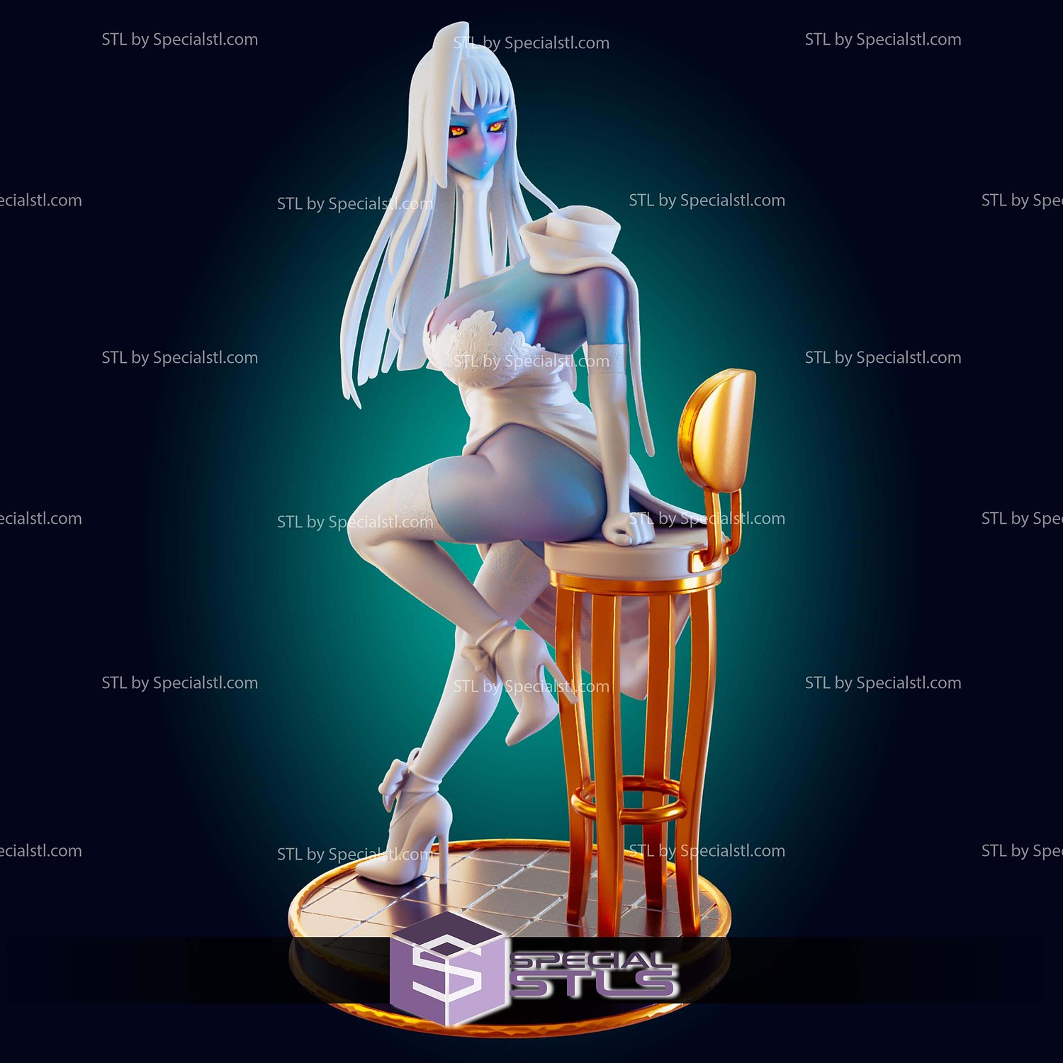 Lala Wedding Monster Girl 230mm STL Files 3D Model — view 4
