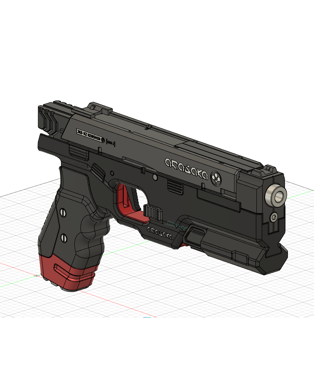 JKE-X2 Kenshin Pistol Replica Model Cyberpunk 2077 3D STL Model