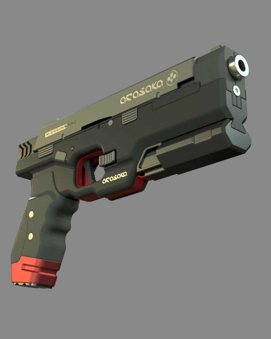 JKE-X2 Kenshin Pistol Replica Model Cyberpunk 2077 3D STL Model — view 2