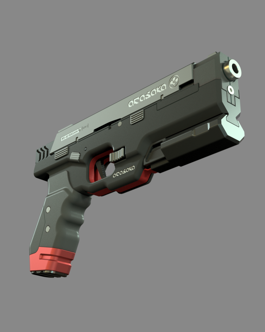 JKE-X2 Kenshin Pistol Replica Model Cyberpunk 2077 3D STL Model — view 5