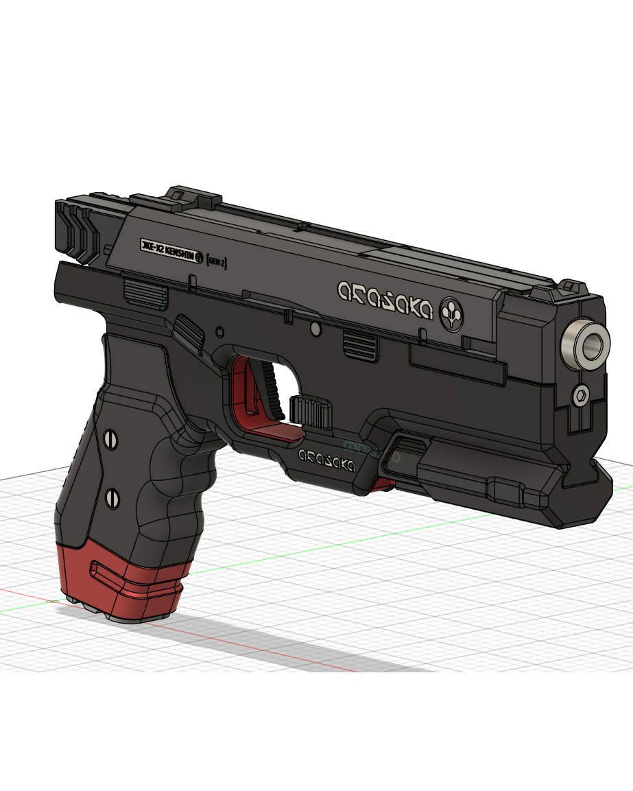 JKE-X2 Kenshin Pistol Replica Model Cyberpunk 2077 3D STL Model — view 8