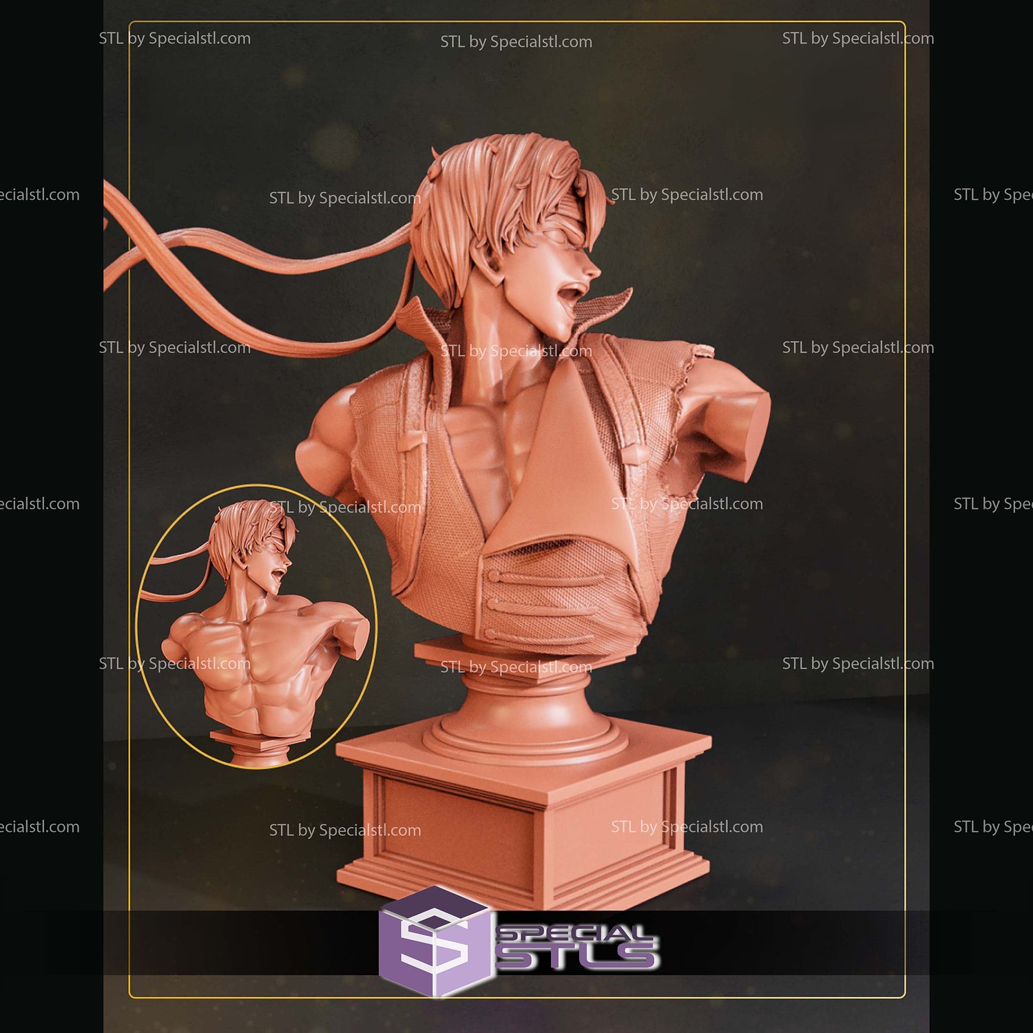 Richter Belmont Bust V2 3D Printer Files STL Model — view 2