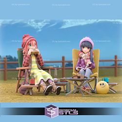 Rin and Nadeshiko Laid Back Camp 3D Printer Files STL Model