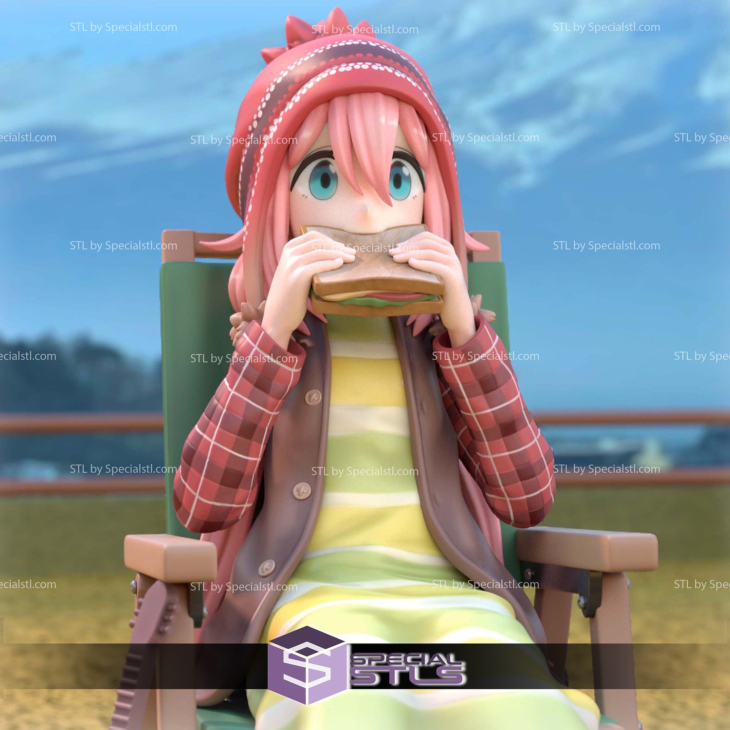 Rin and Nadeshiko Laid Back Camp 3D Printer Files STL Model — view 5