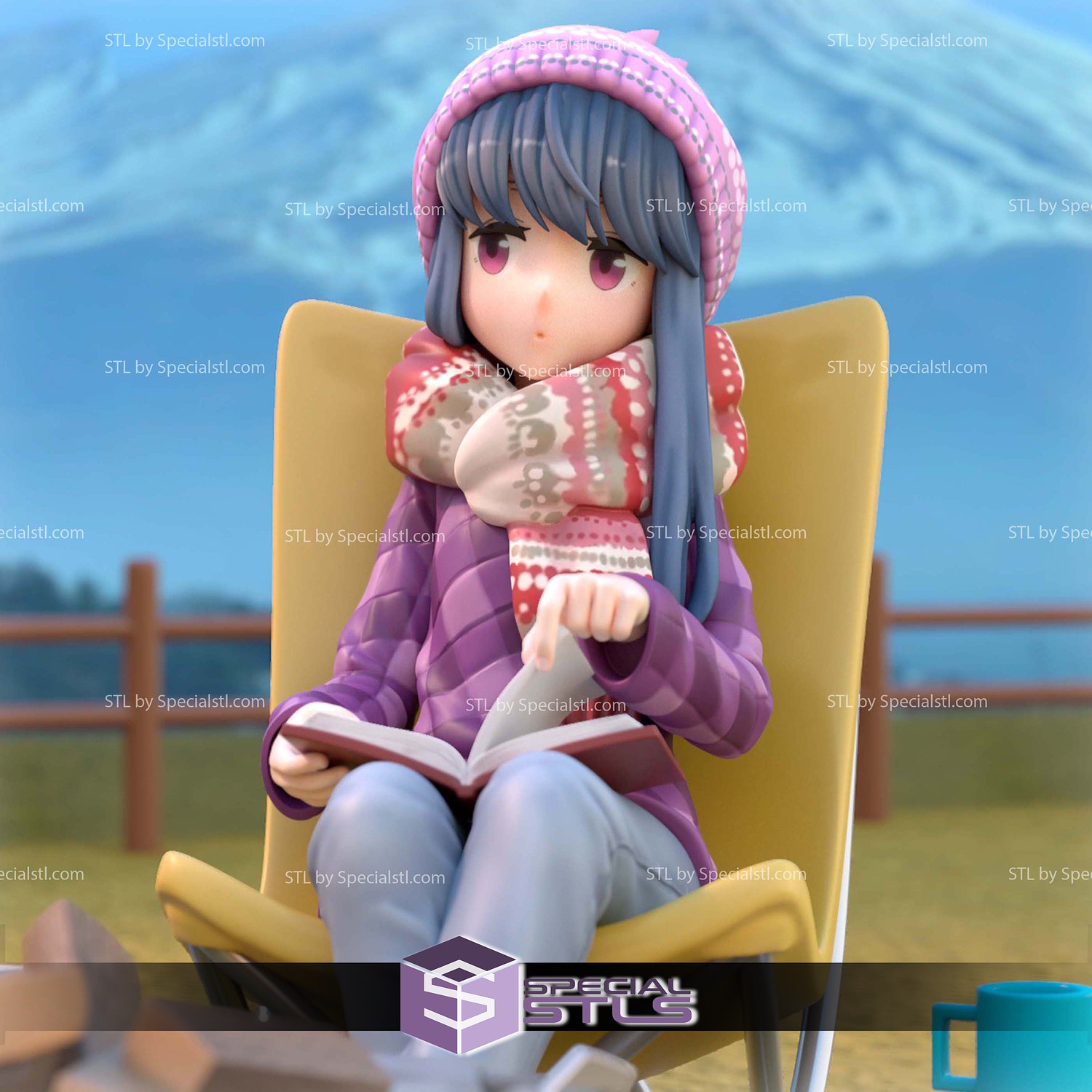 Rin and Nadeshiko Laid Back Camp 3D Printer Files STL Model — view 6