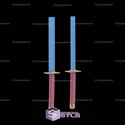 Cosplay STL Files Bleach Captain Byakuya Pool Noodle Sword 3D Model