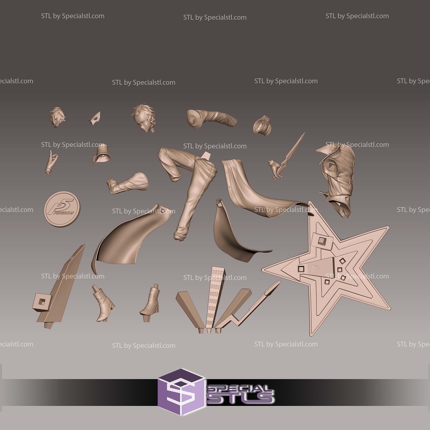 Joker Persona 5 Royal 3D Printer Files STL Model — view 3