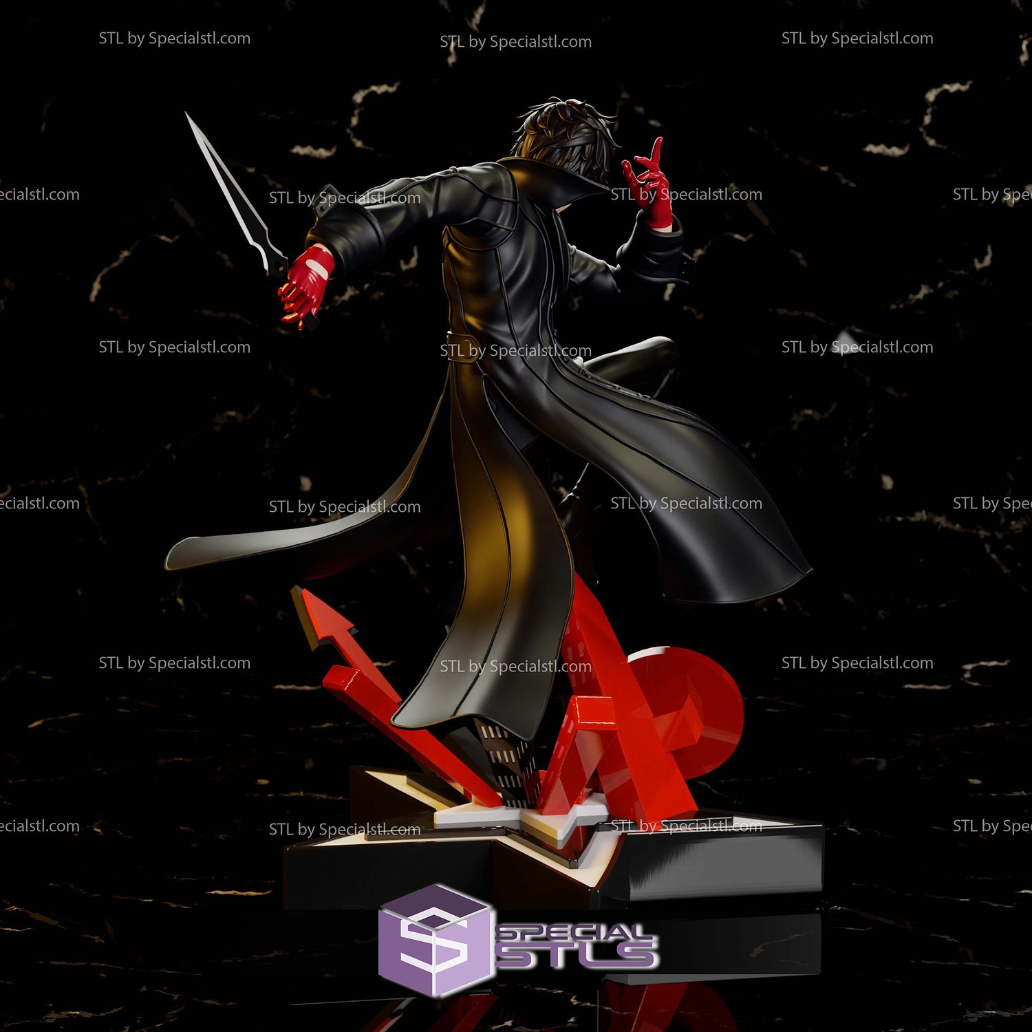 Joker Persona 5 Royal 3D Printer Files STL Model — view 5