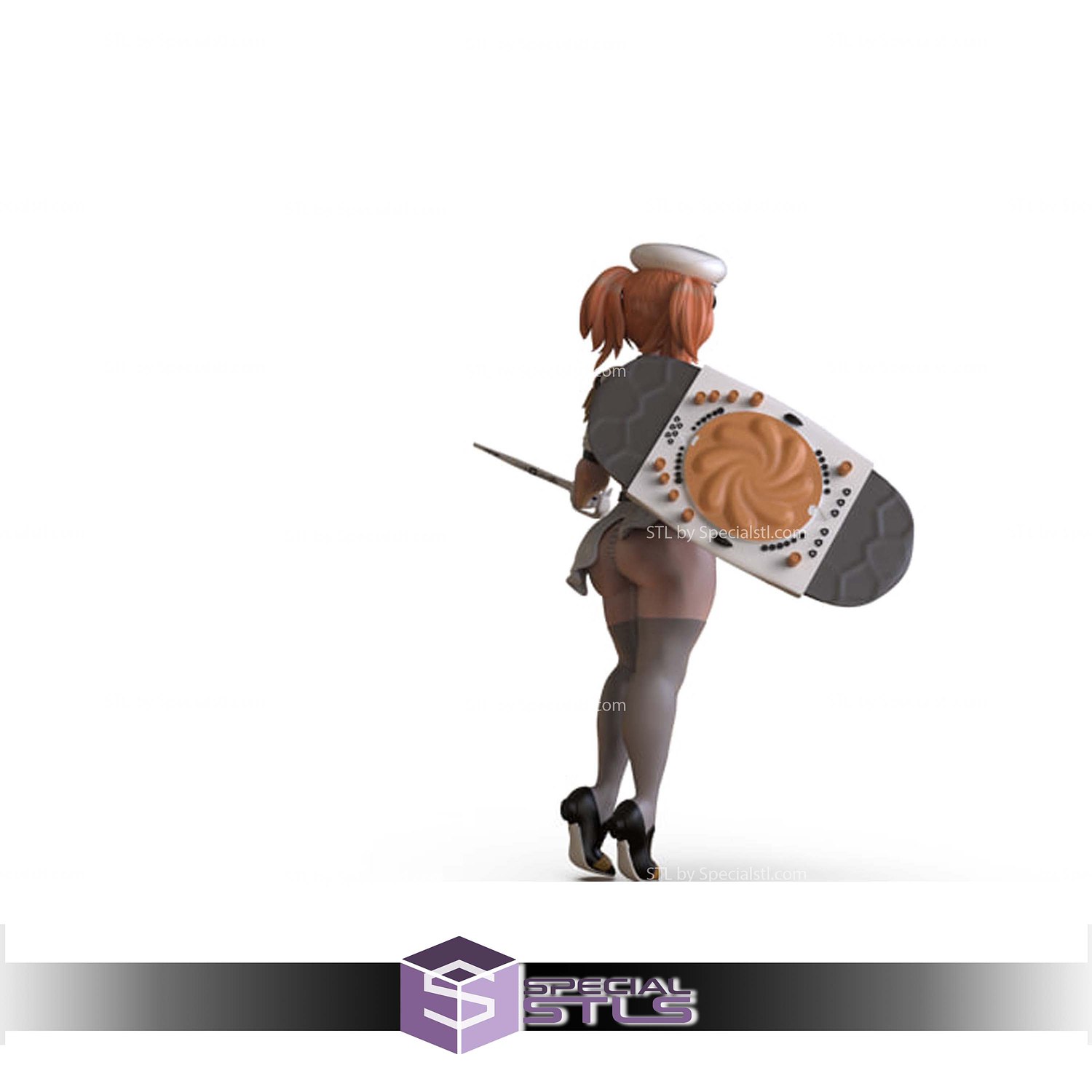 Waifus at Work Police Officer 3D Printer Files STL Model — view 2