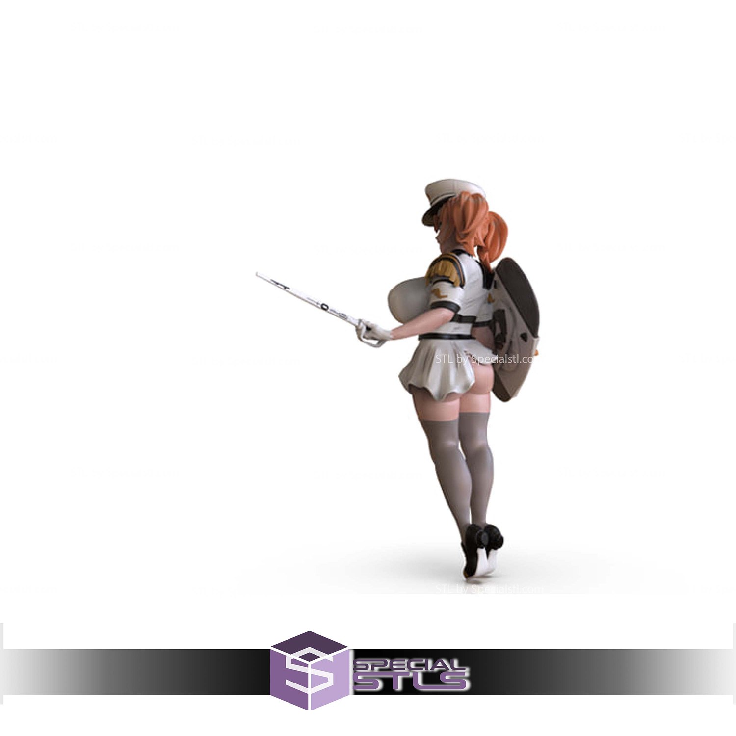 Waifus at Work Police Officer 3D Printer Files STL Model — view 4
