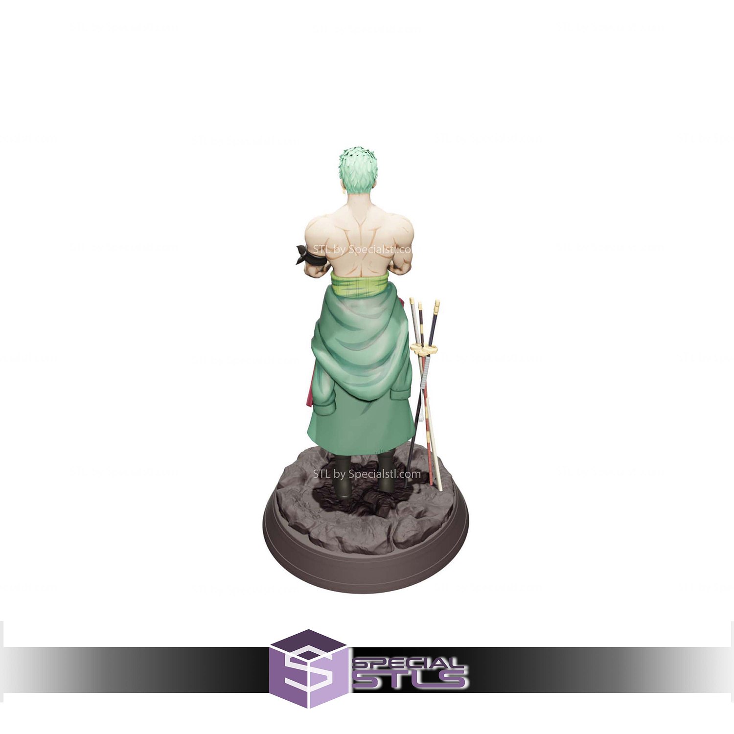 Roronoa Zoro Joystick Holder STL Files 3D Model — view 3