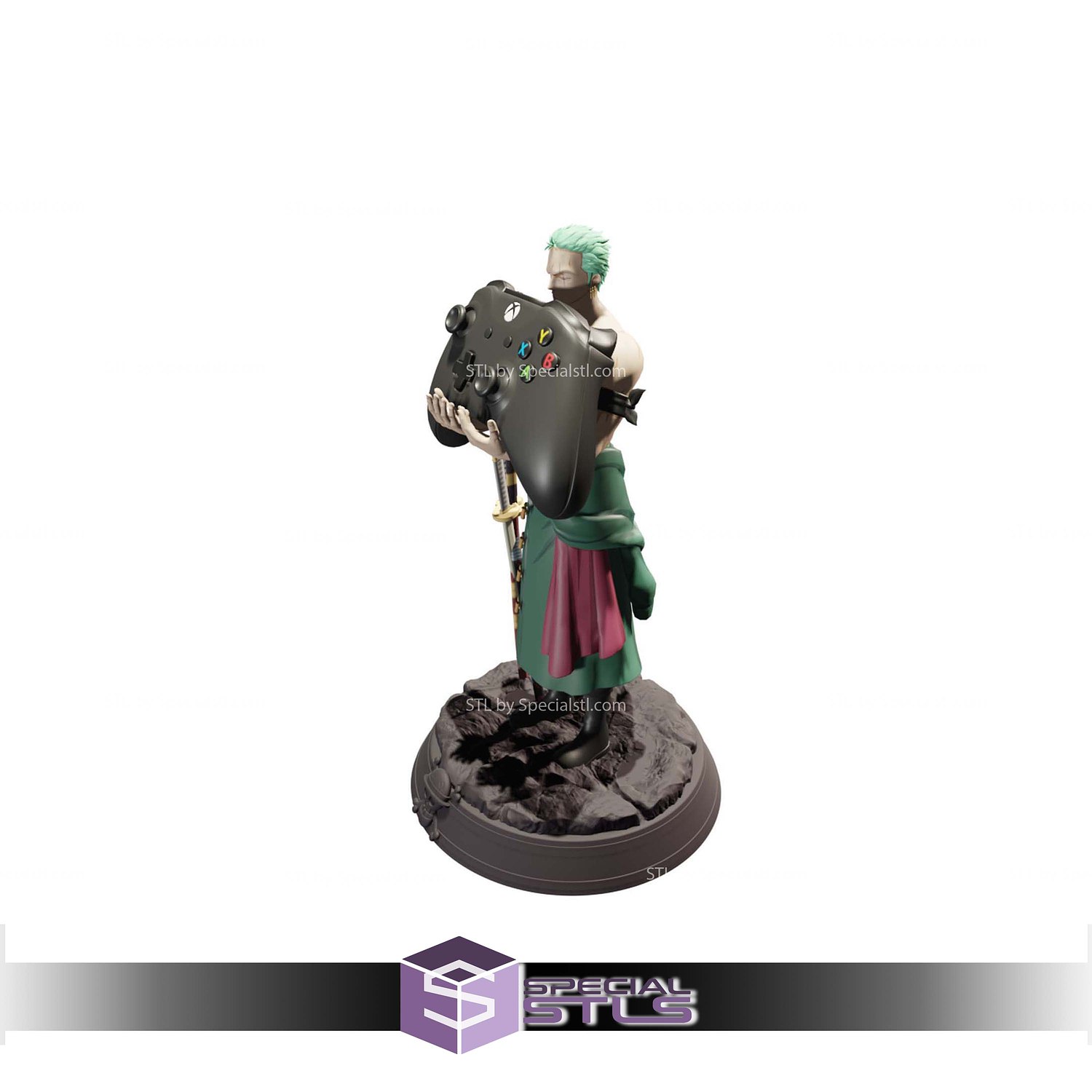Roronoa Zoro Joystick Holder STL Files 3D Model — view 4