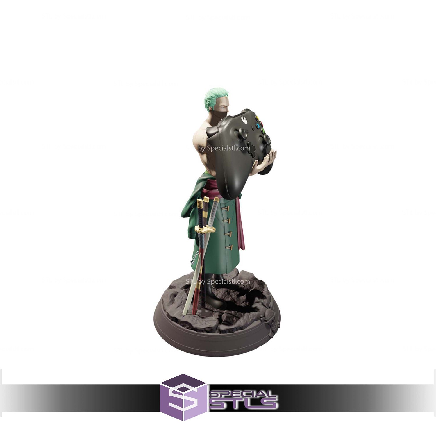 Roronoa Zoro Joystick Holder STL Files 3D Model — view 5