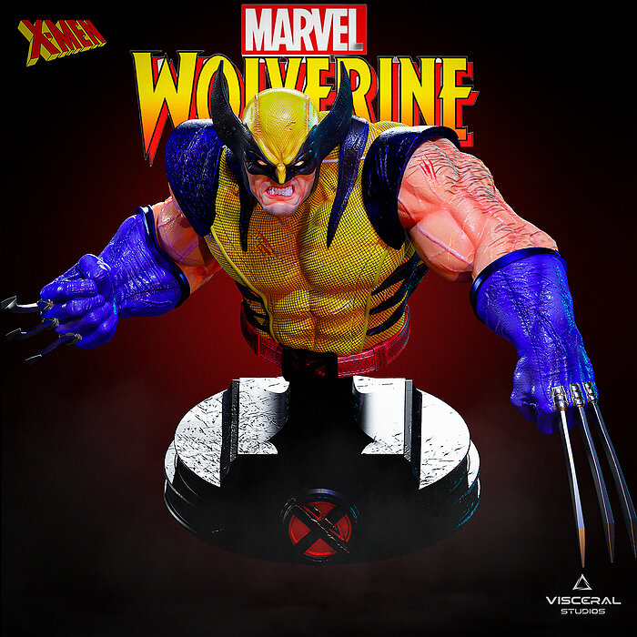 Wolverine Full Pack Character and Bust STL  Marvel XMen 3D Model — view 2