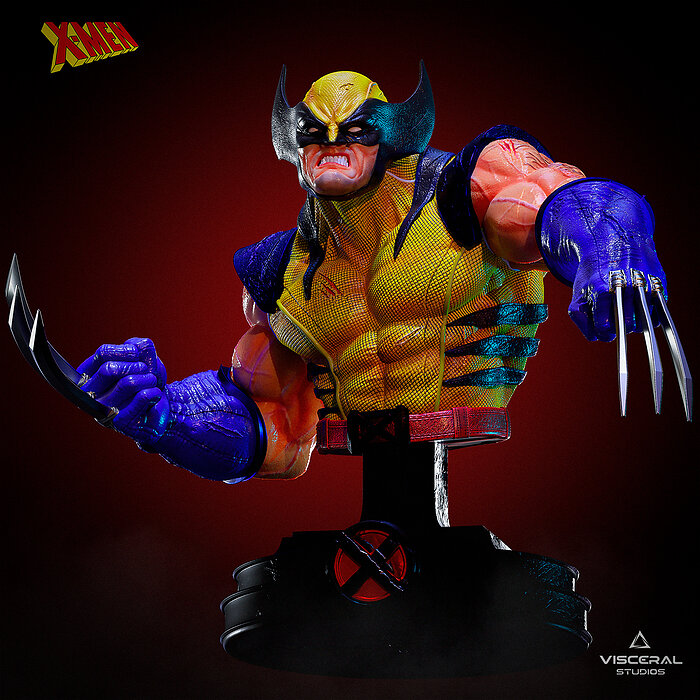 Wolverine Full Pack Character and Bust STL  Marvel XMen 3D Model — view 3
