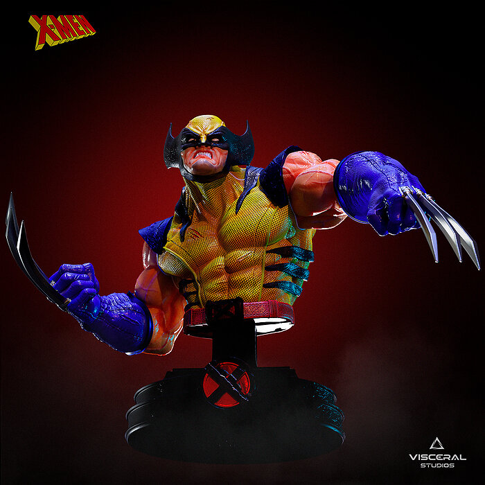 Wolverine Full Pack Character and Bust STL  Marvel XMen 3D Model — view 4