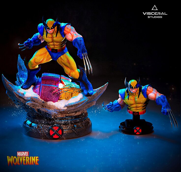 Wolverine Full Pack Character and Bust STL  Marvel XMen 3D Model — view 5