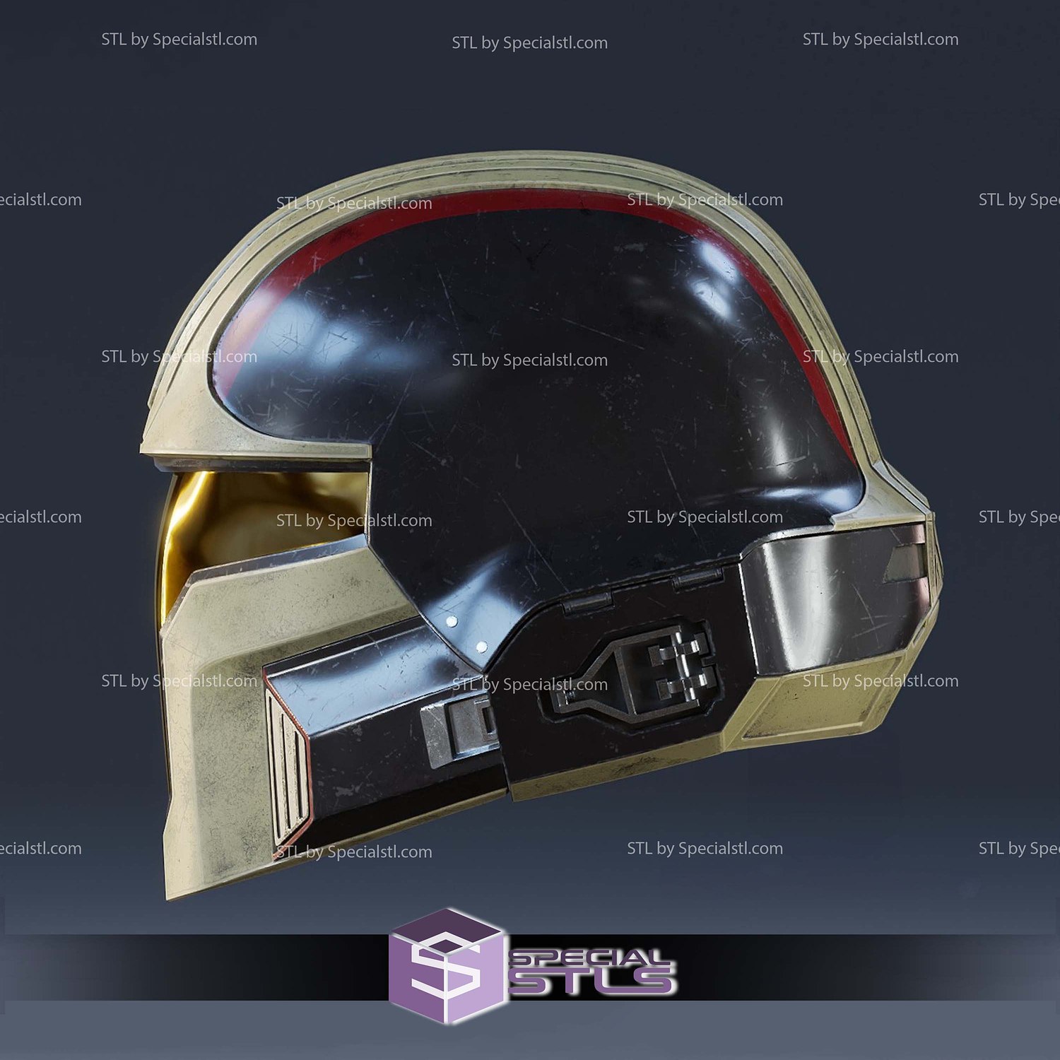 Cosplay STL Files Champion of the People V1 Helmet 3D Model — view 3
