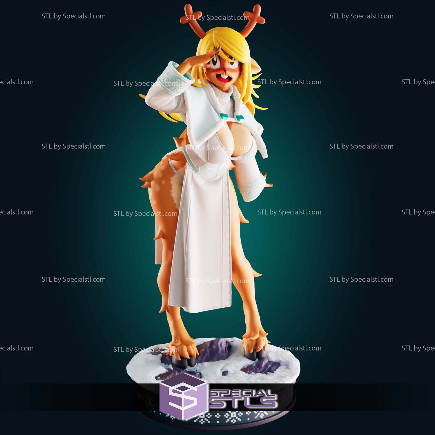 Noelle Holiday Cute Deer Girl STL Files 3D Model — view 3