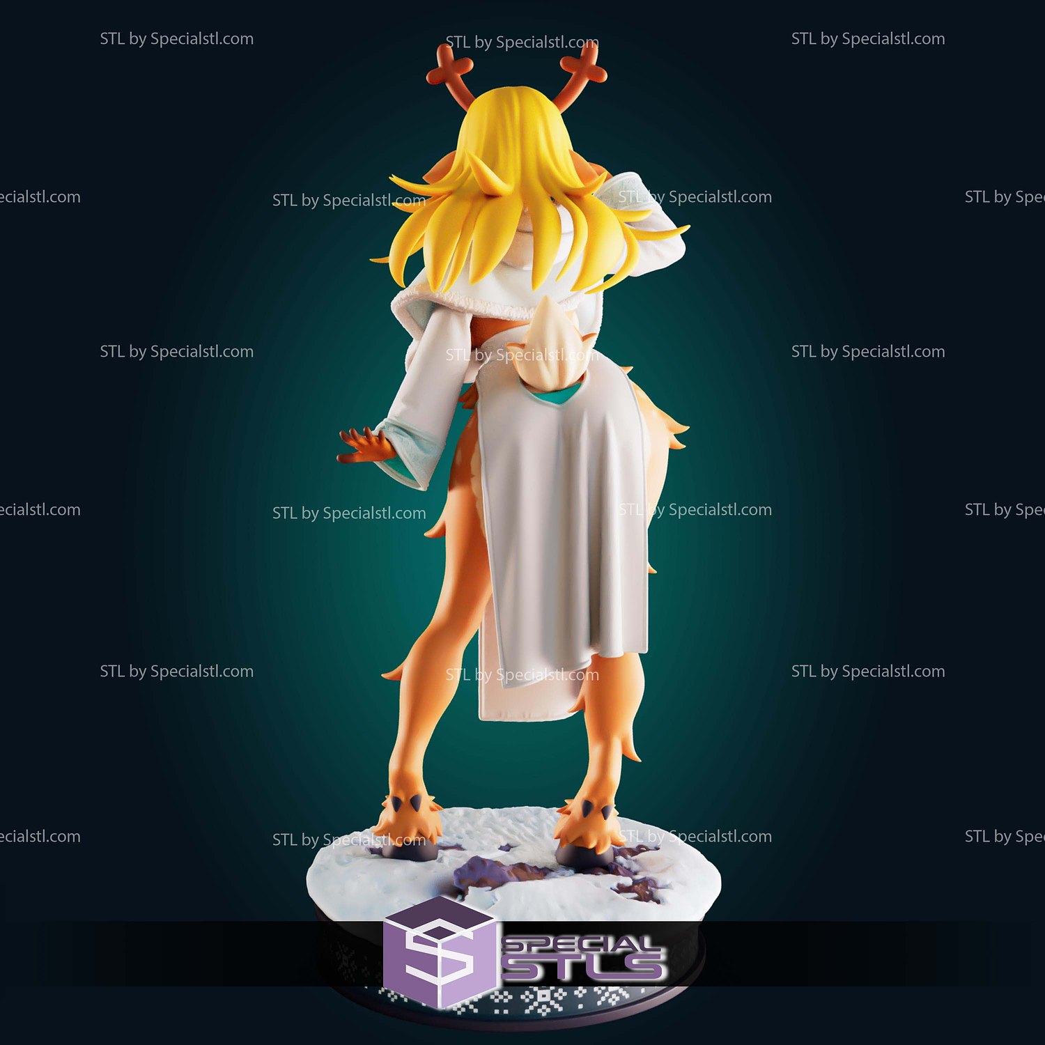 Noelle Holiday Cute Deer Girl STL Files 3D Model — view 4