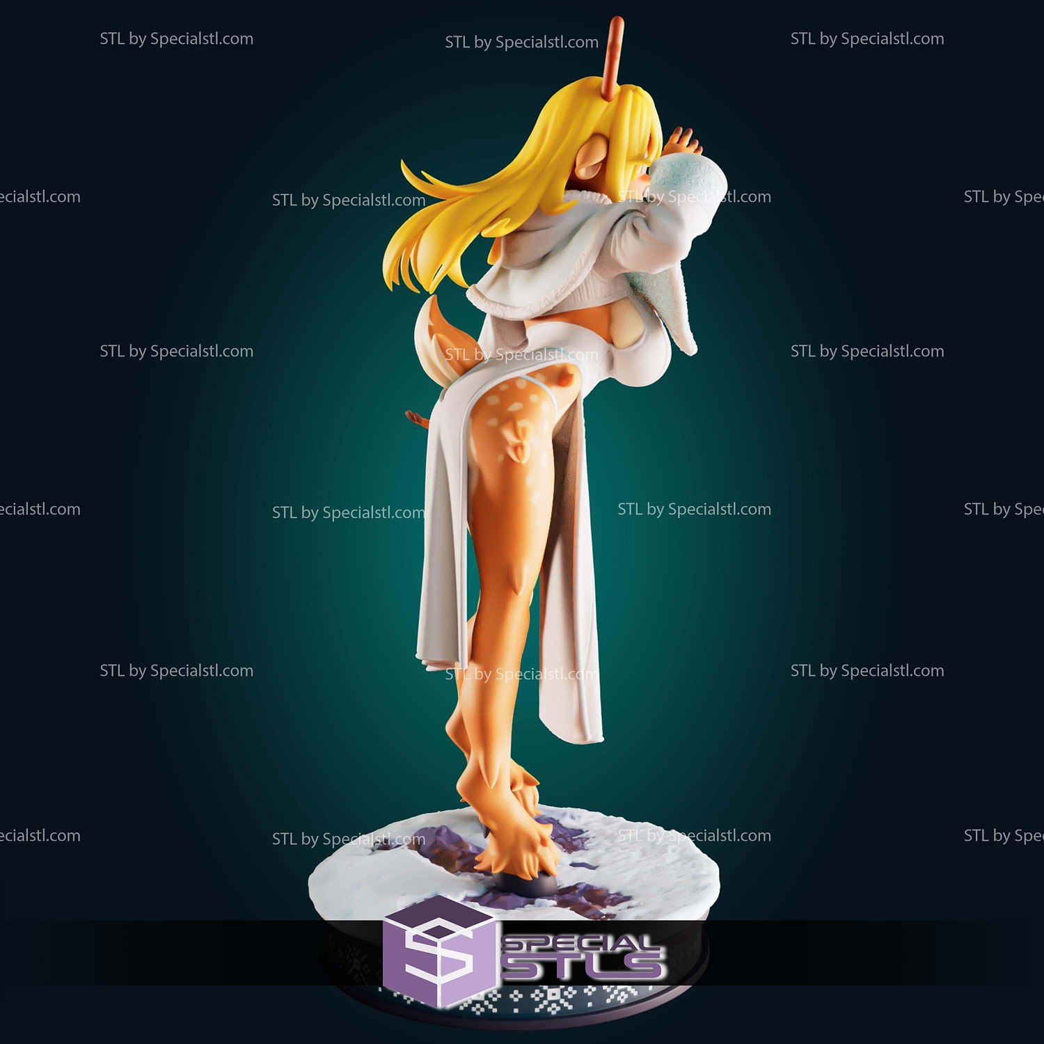 Noelle Holiday Cute Deer Girl STL Files 3D Model — view 5
