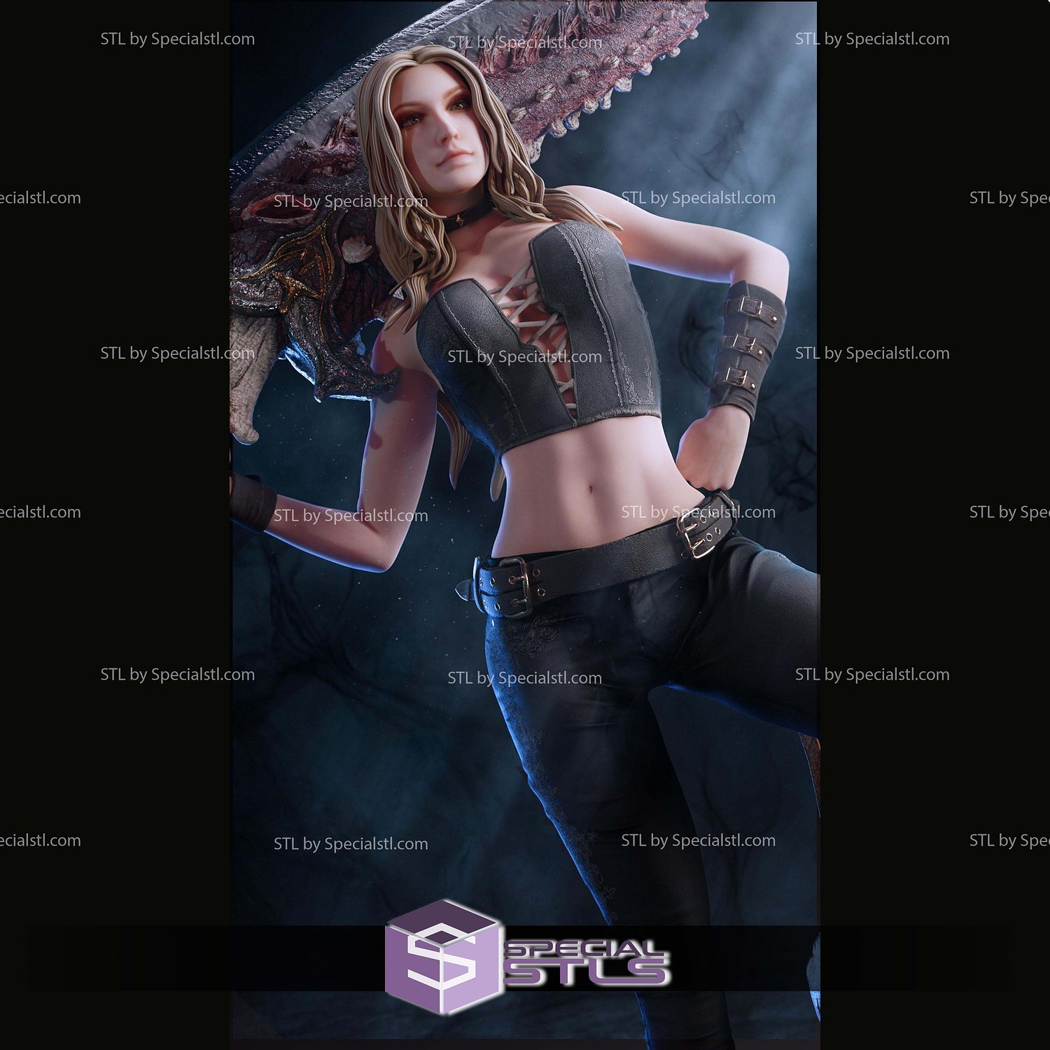 Trish Devil May Cry Big Sword STL Files 3D Model — view 6