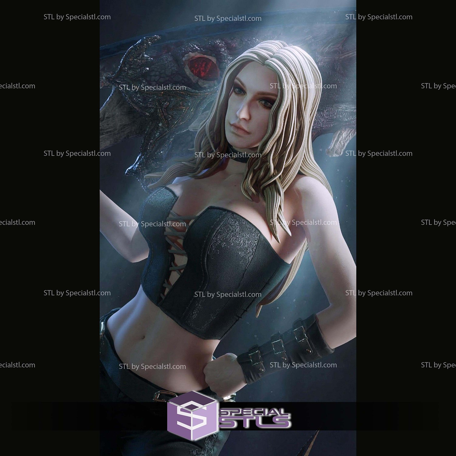 Trish Devil May Cry Big Sword STL Files 3D Model — view 8