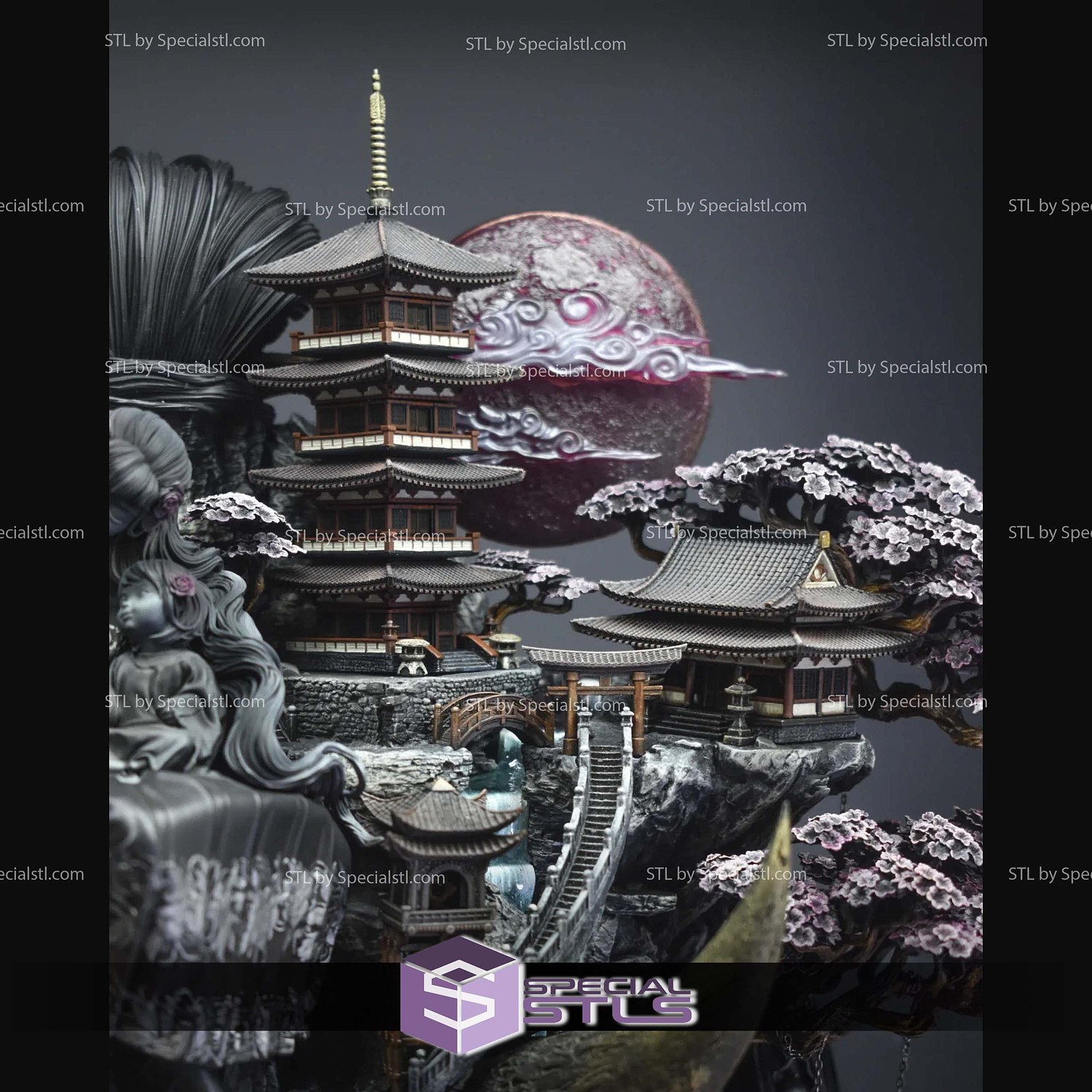 Tenjin Mind Eclipsed Memories Wall Mask STL Files 3D Model — view 4