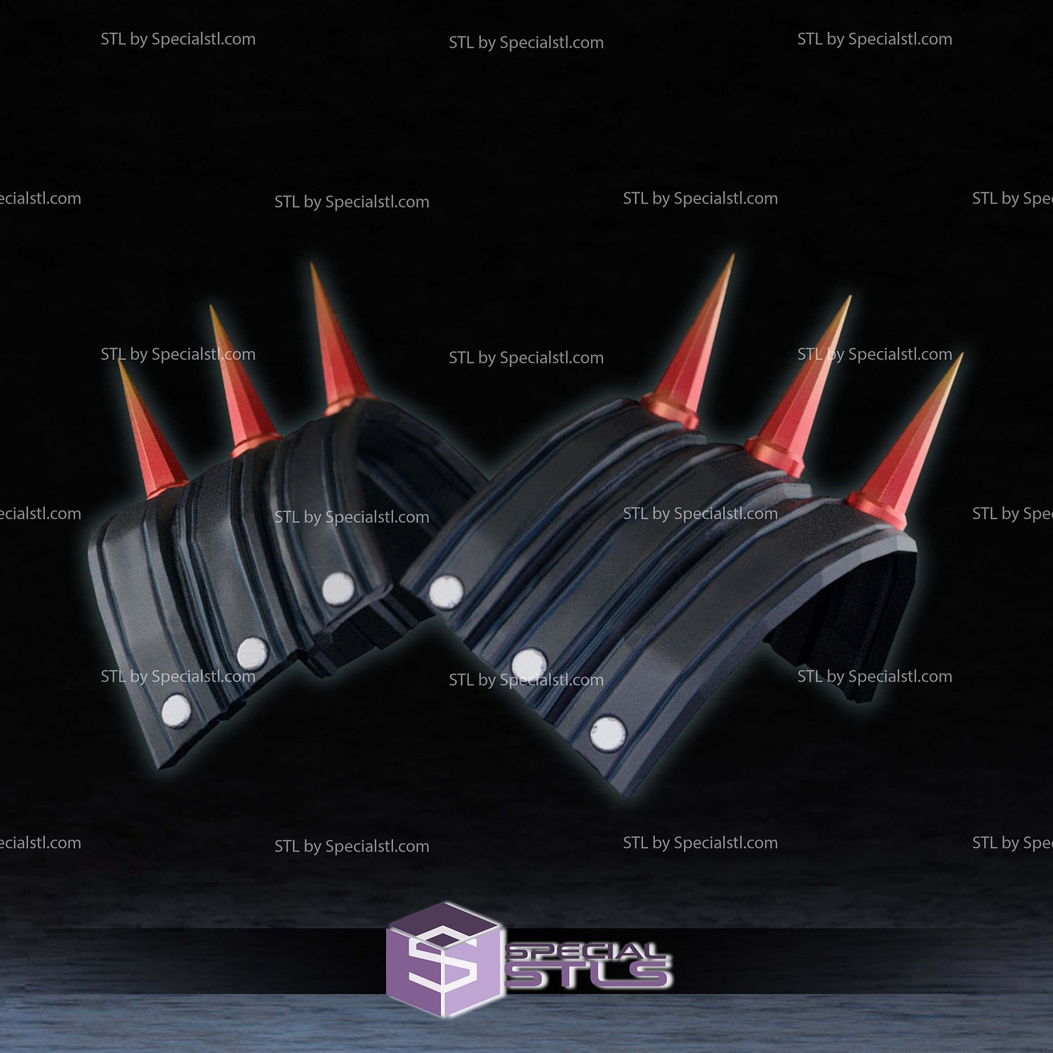 Cosplay STL Files Spider Punk Shoulder Pads 3D Model — view 2