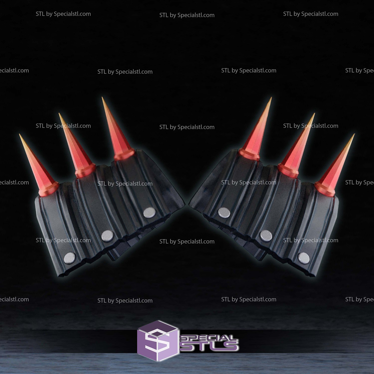 Cosplay STL Files Spider Punk Shoulder Pads 3D Model — view 3