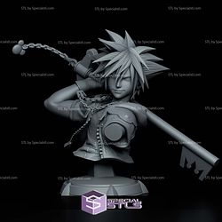 Sora Kingdom Hearts Bust 127mm 3D Printer Files STL Model